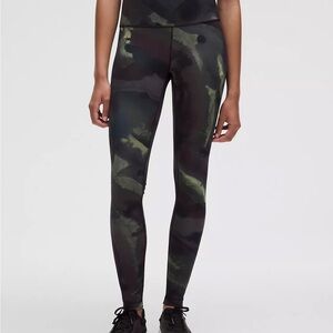 Lululemon Wunder Train HR 28” ink Islands Burnside Multi Camouflage size 0 NWT
